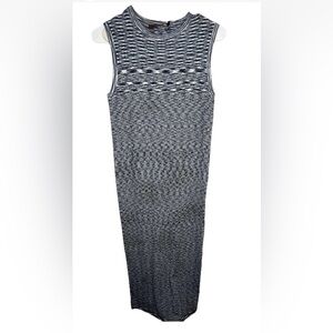 Shift Boutique Sleeveless Dress Blue White Maxi Bodycon Womens Size S NWT